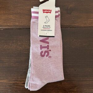 Levi's® Regular Cut Sun Faded Logo Socks - 2 Pack